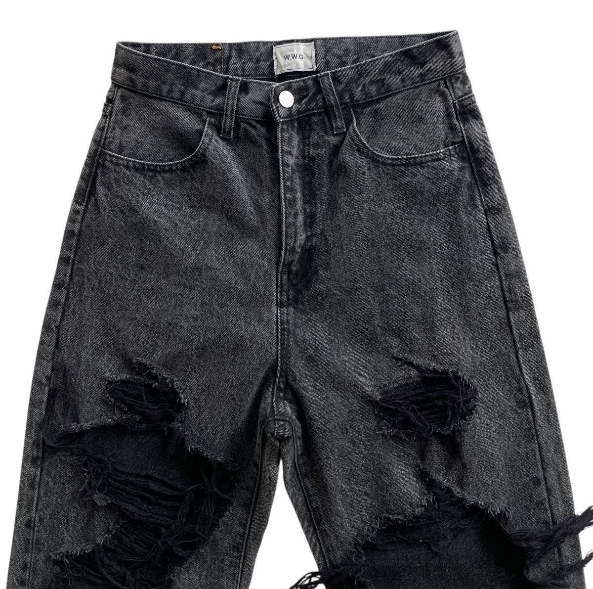 Japanese Brand Vintage W.W.G Ripped Distressed High Waist Denim Size 27" / US 4 / IT 40 - 3 Thumbnail