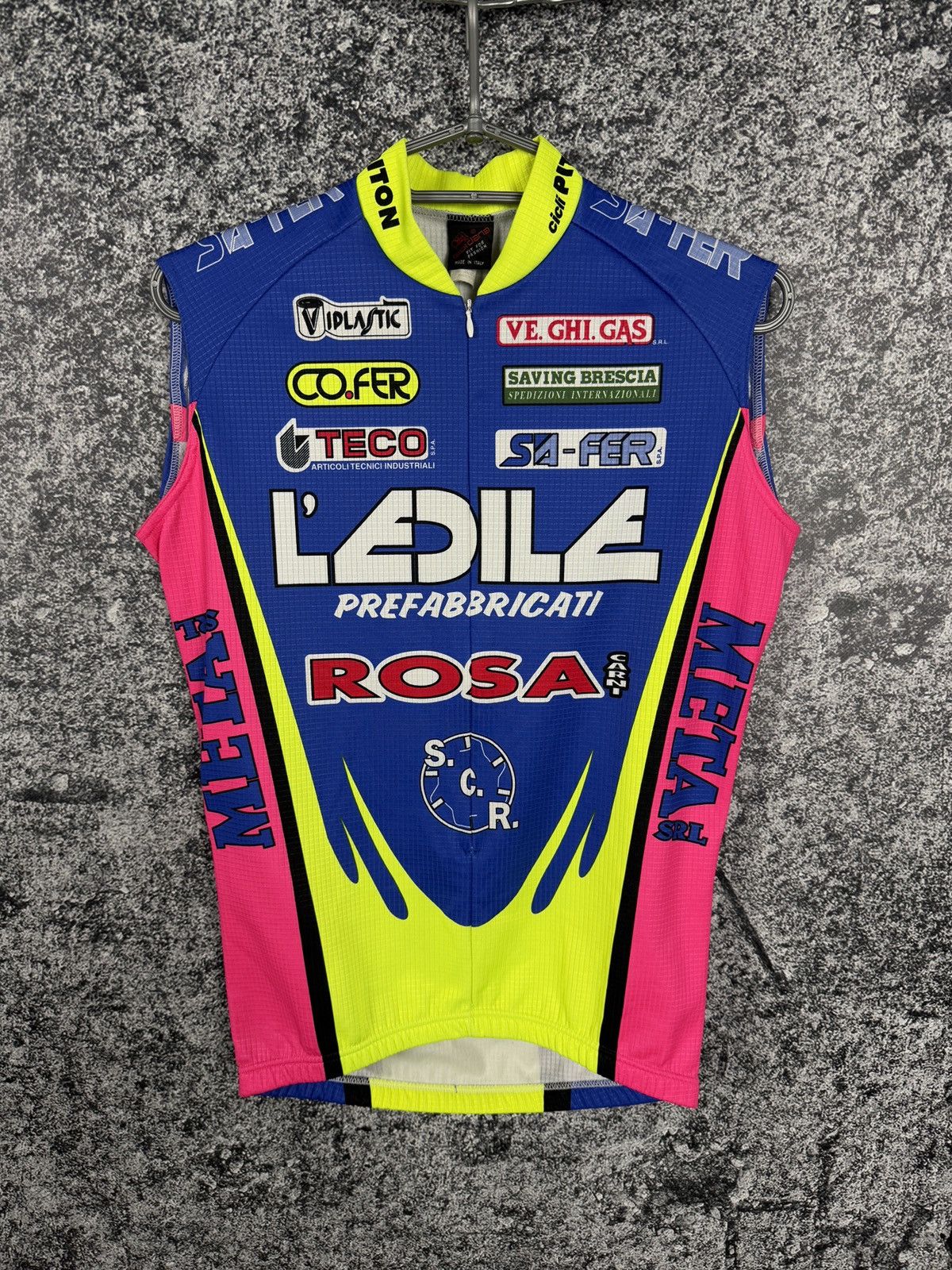 Vintage Giordana Cycling Vest Meta Caverina Rosa Carni Italy Size S Size US S / EU 44-46 / 1 - 2 Thumbnail