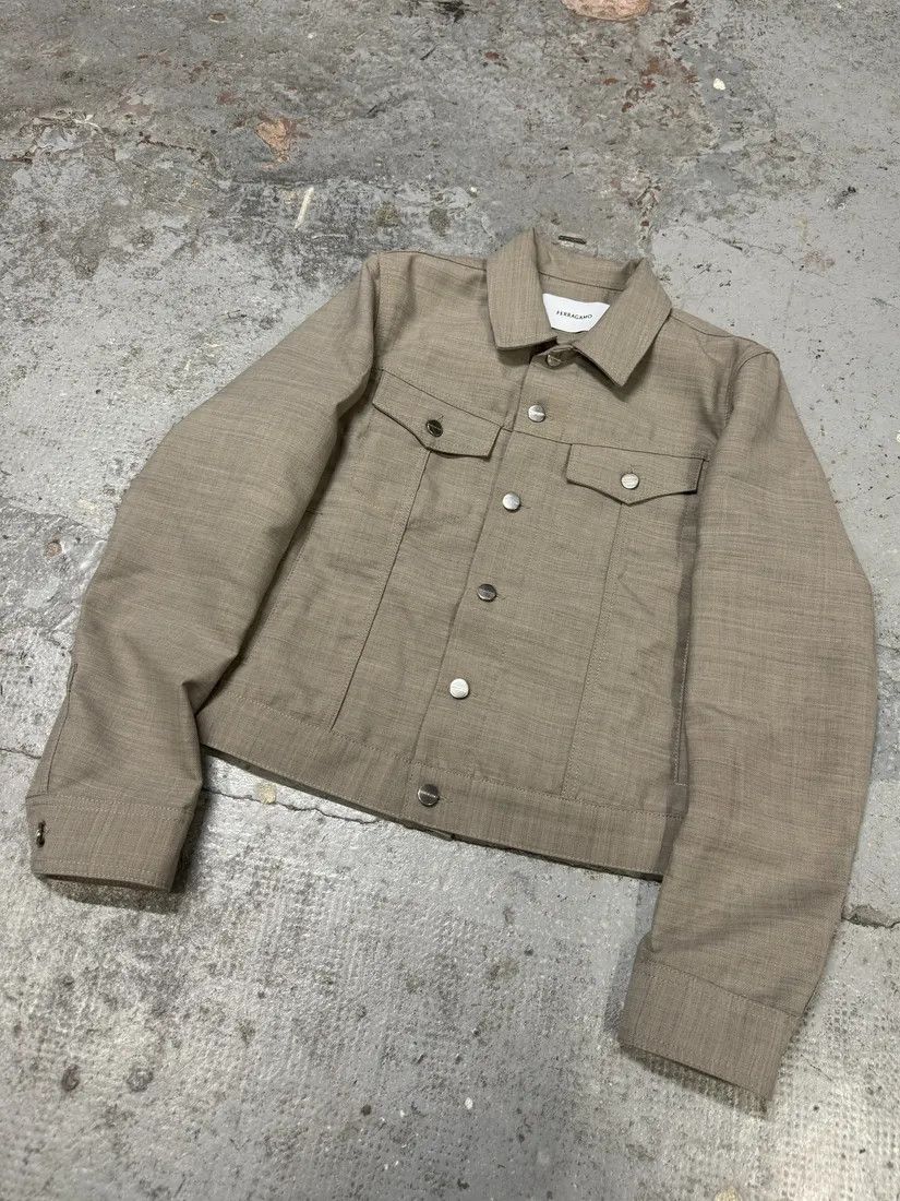 Salvatore Ferragamo × Vintage Ferragamo Grey Minimalist Trucker Jacket Size US S / EU 44-46 / 1 - 6 Thumbnail