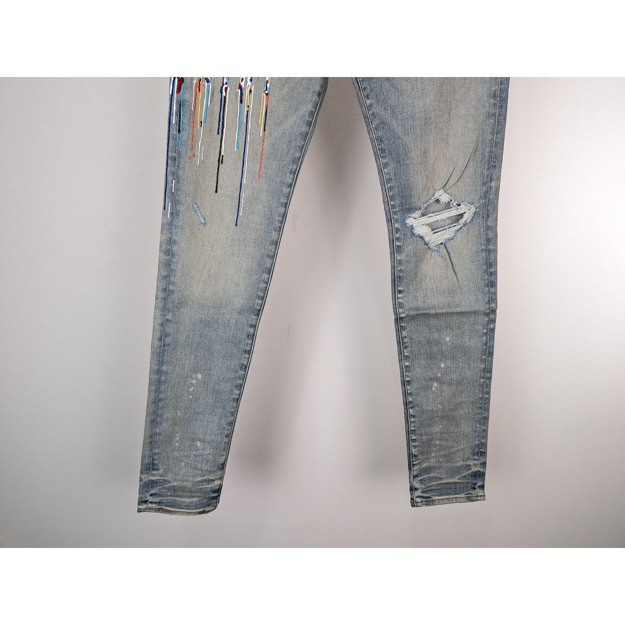 Amiri o1rshd1 Print Drip Logo Jeans in Clay Indigo Size US 32 / EU 48 - 14 Thumbnail