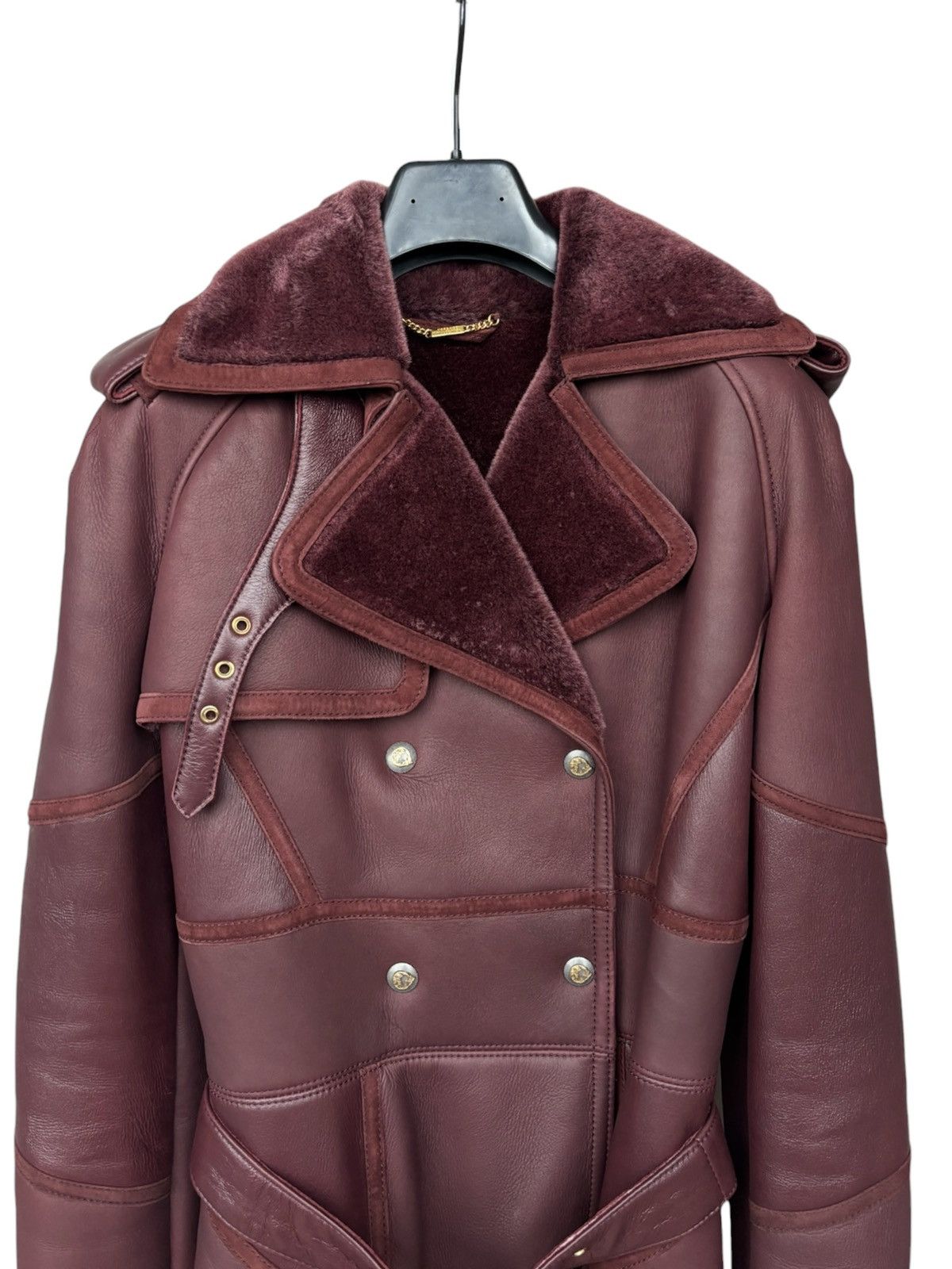 Versace Jeans Couture Versace Shearling Leather Trench Coat Size M / US 6-8 / IT 42-44 - 5 Thumbnail