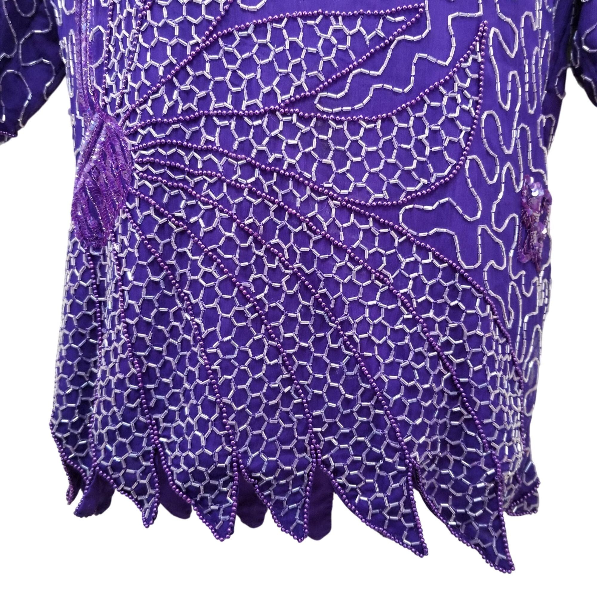 Other Laurence Kazar M 2 Pc Top Skirt Beaded Sequins Silk Formal P Size M / US 6-8 / IT 42-44 - 10 Thumbnail