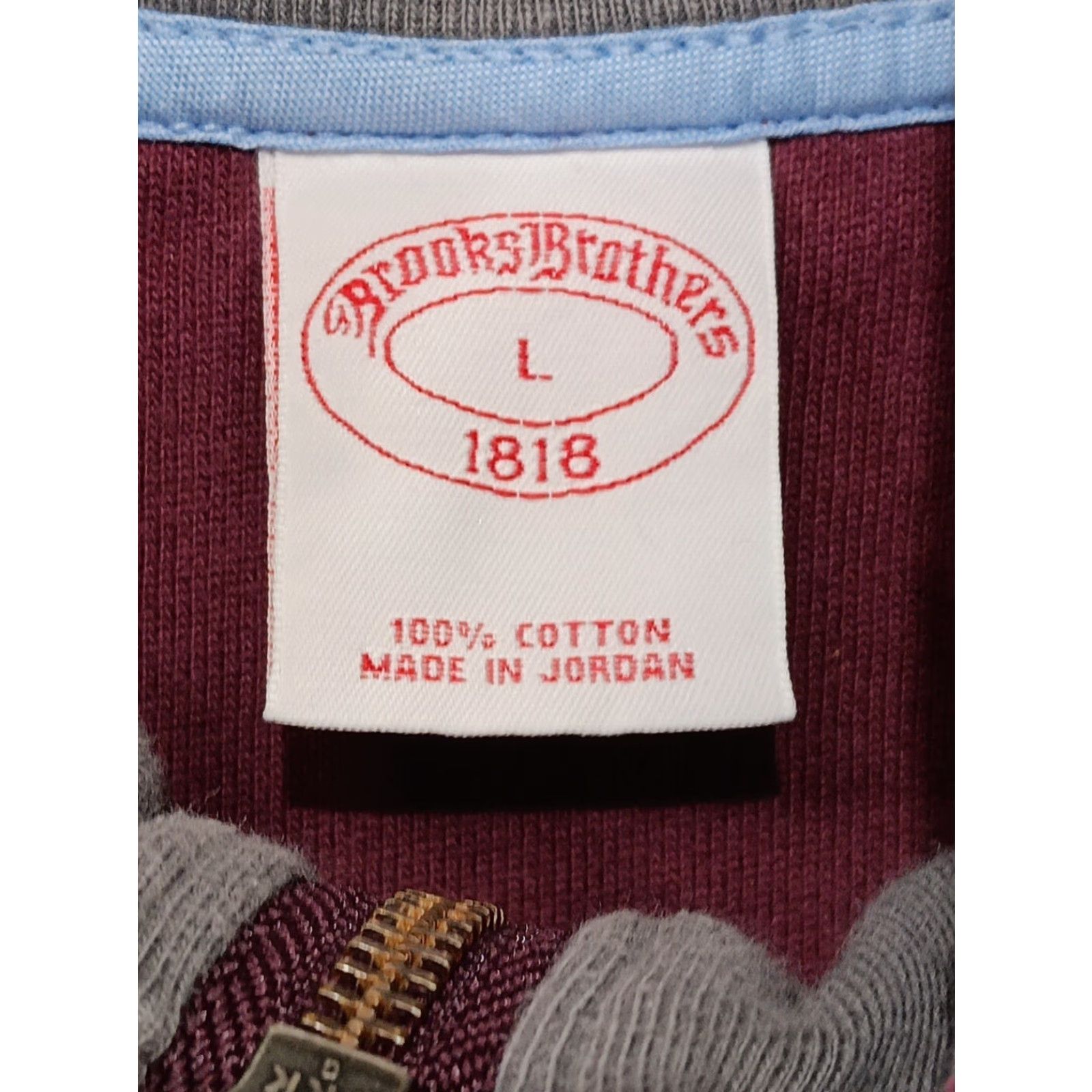 Brooks Brothers VINTAGE Brooks Brothers Henley Shirt Mens L Burgundy 1/4 Zip Pullover Knit Cotton Logo Zipper Casual Sweater Size US L / EU 52-54 / 3 - 3 Thumbnail