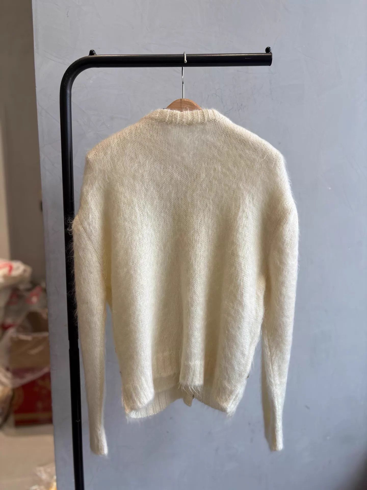 Miu Miu MIU MIU Ivory Wool-Mohair Full-Crystal Cardigan NWT Size XS / US 0-2 / IT 36-38 - 4 Thumbnail