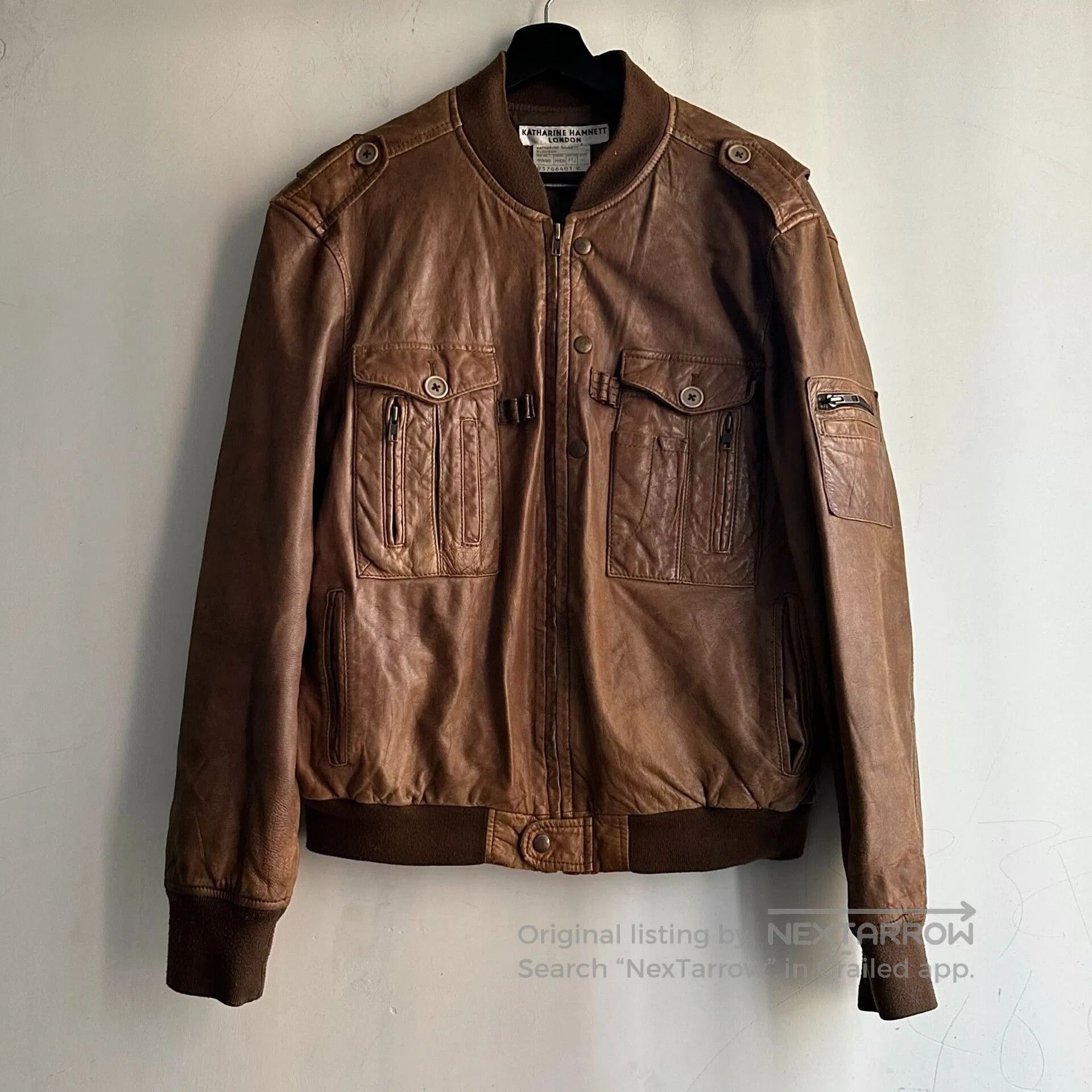 vintage katharine hamnett leather jacket.