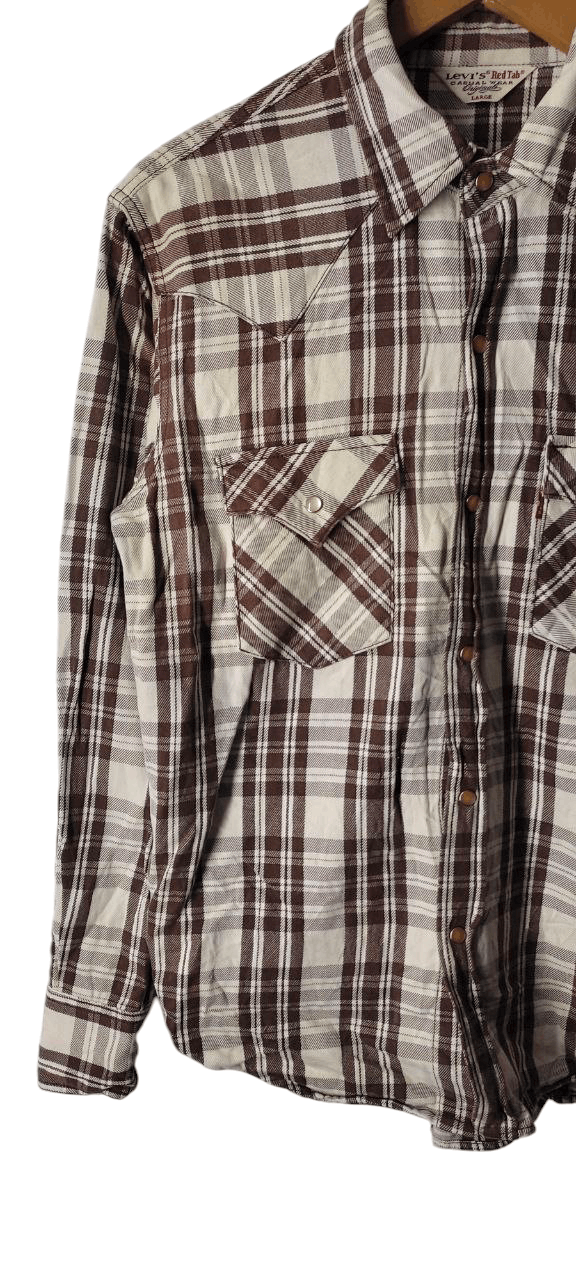 Levi's VINTAGE 90SLEVIS RED TAB CASUAL WEAR FLANNEL Size US L / EU 52-54 / 3 - 3 Thumbnail