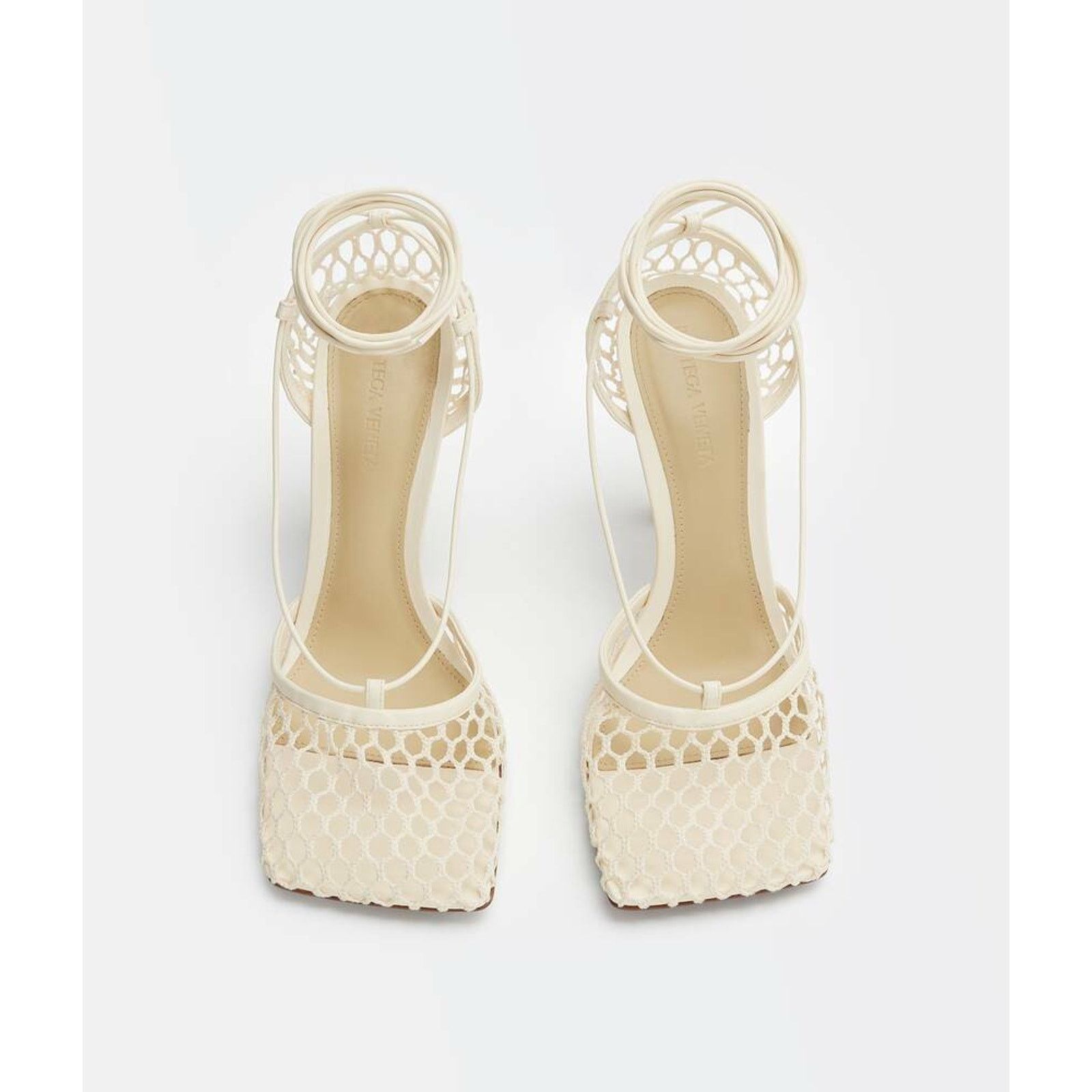 Bottega Veneta Stretch Toile Square Toe Lace Up Tie Sandal Heel Pump 42 Size US 12 / IT 42 - 6 Thumbnail