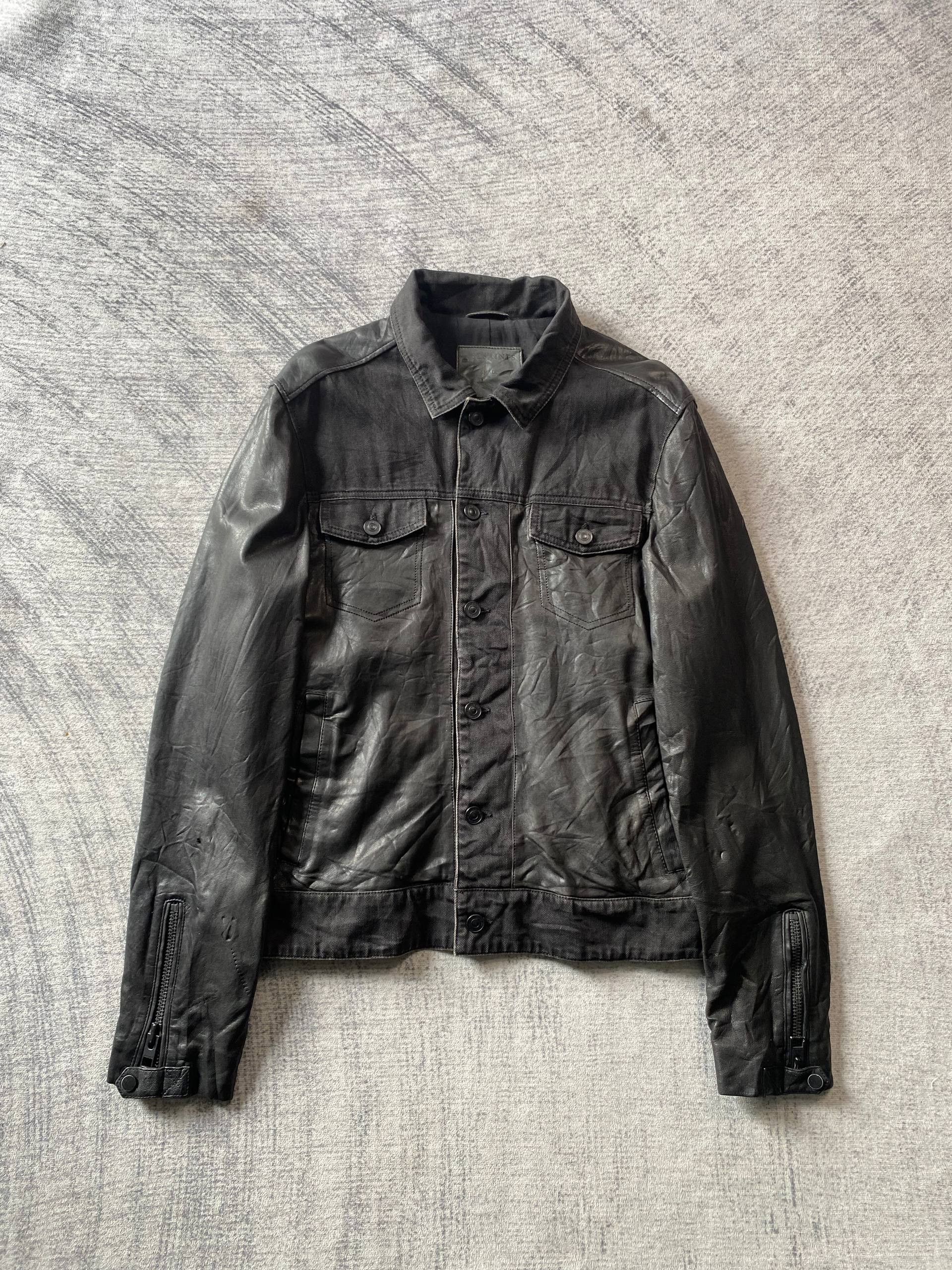 Allsaints Allsaints Noir Biker Denim Leather Jacket Size US S / EU 44-46 / 1 - 1 Thumbnail