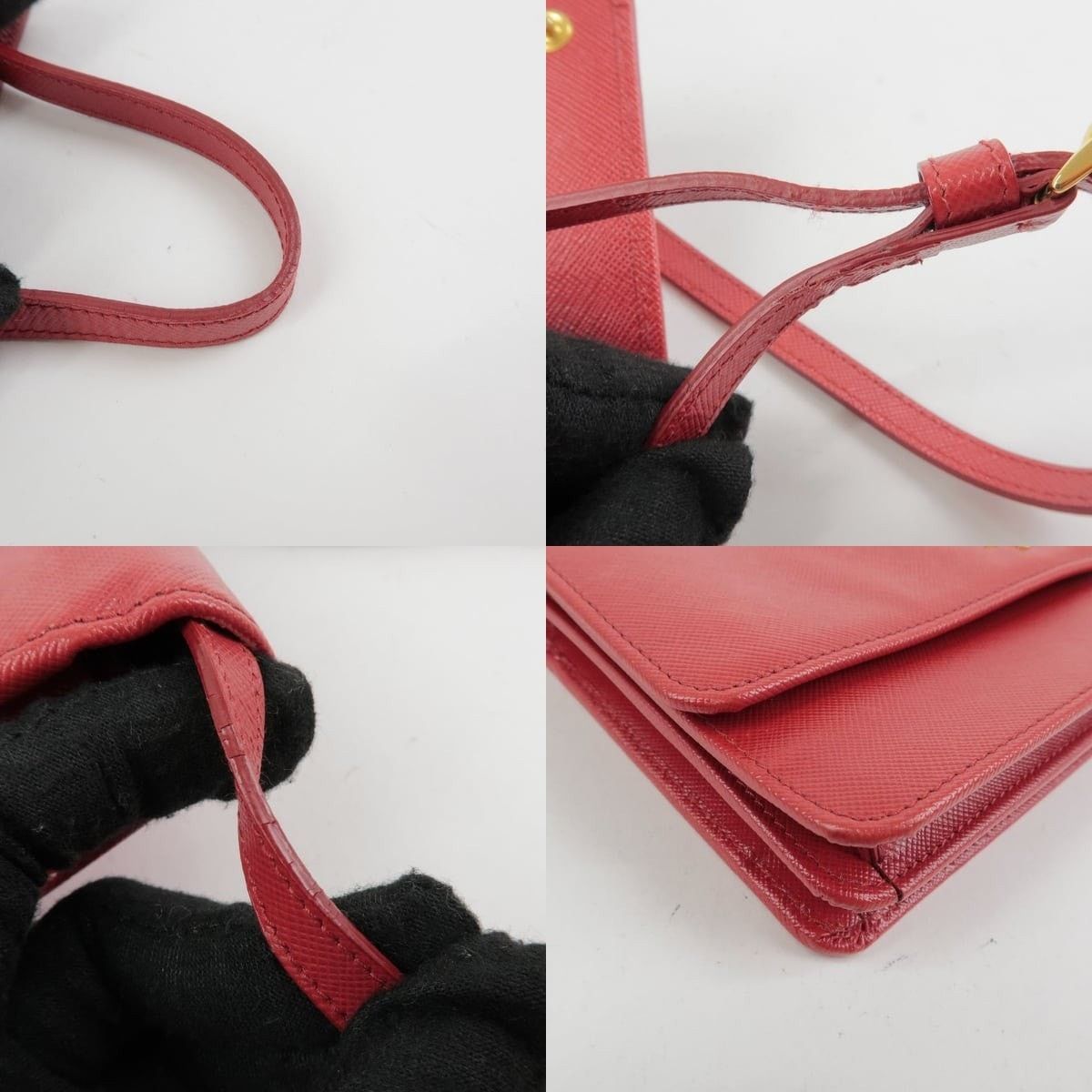 Prada Prada Saffiano Crossbody Bag Red Size ONE SIZE - 4 Thumbnail