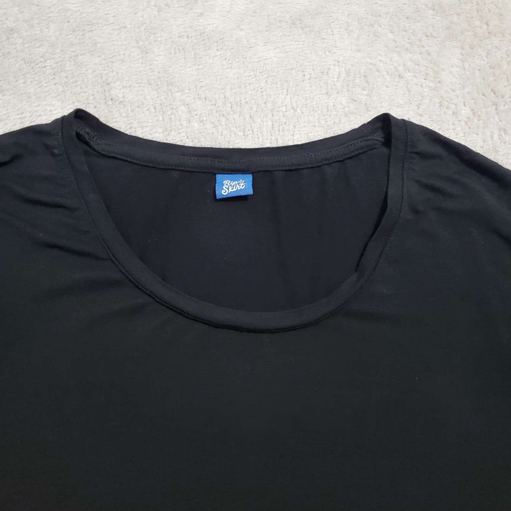 Vintage Rip Skirt T-Shirt Women L Black Modal Spandex Casual Basic Capsule Everyday Top Short Sleeve Pullover Knit Shirt Size L / US 10 / IT 46 - 5 Thumbnail