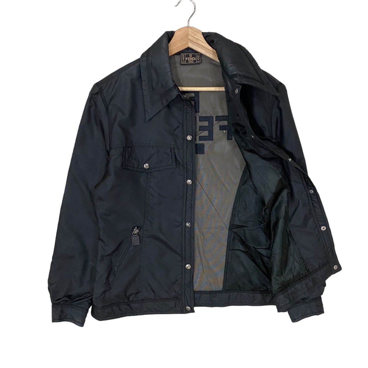Fendi HEAT🔥FENDI JEANS MESH BACK SNAP FRONT SWINGER JACKET Size US S / EU 44-46 / 1 - 10 Thumbnail