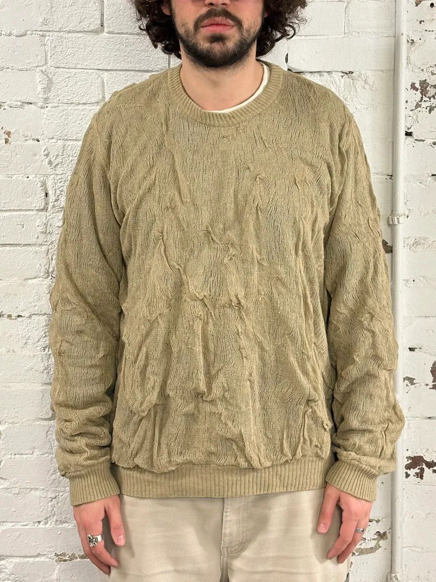 Dolce & Gabbana 2000s Dolce & Gabbana Sandstorm Beige Relief Abstract Sweater Size US L / EU 52-54 / 3 - 2 Thumbnail
