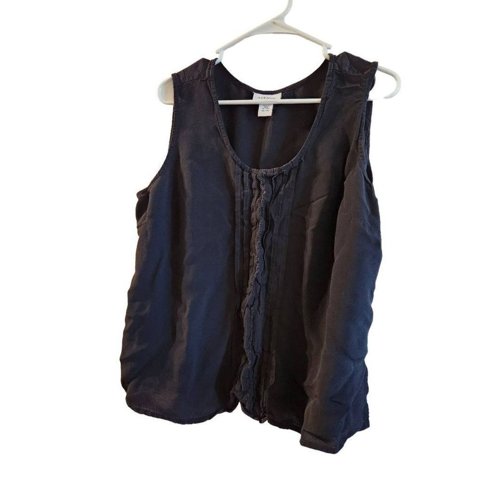 Avenue Avenue 18-20 blouse tank black top Size 3XL / US 20-22 - 4 Thumbnail