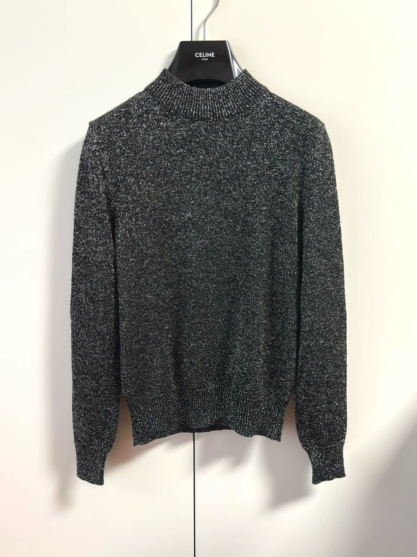 Saint Laurent Paris Saint Laurent Women's Silver-Thread Turtleneck Sweater Size XS / US 0-2 / IT 36-38 - 1 Thumbnail