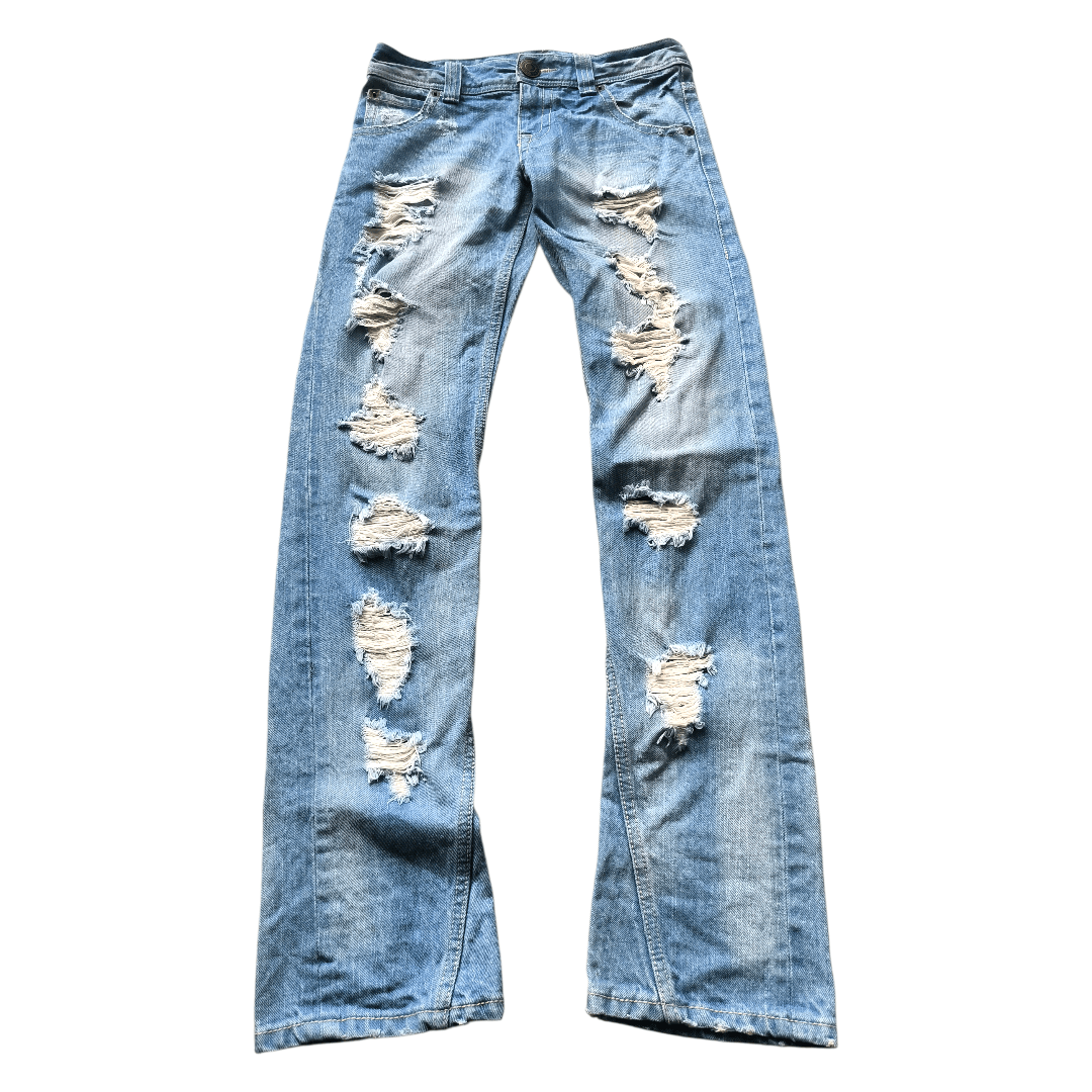 Japanese Brand one way japan distressed jeans Size US 30 / EU 46 - 1 Thumbnail