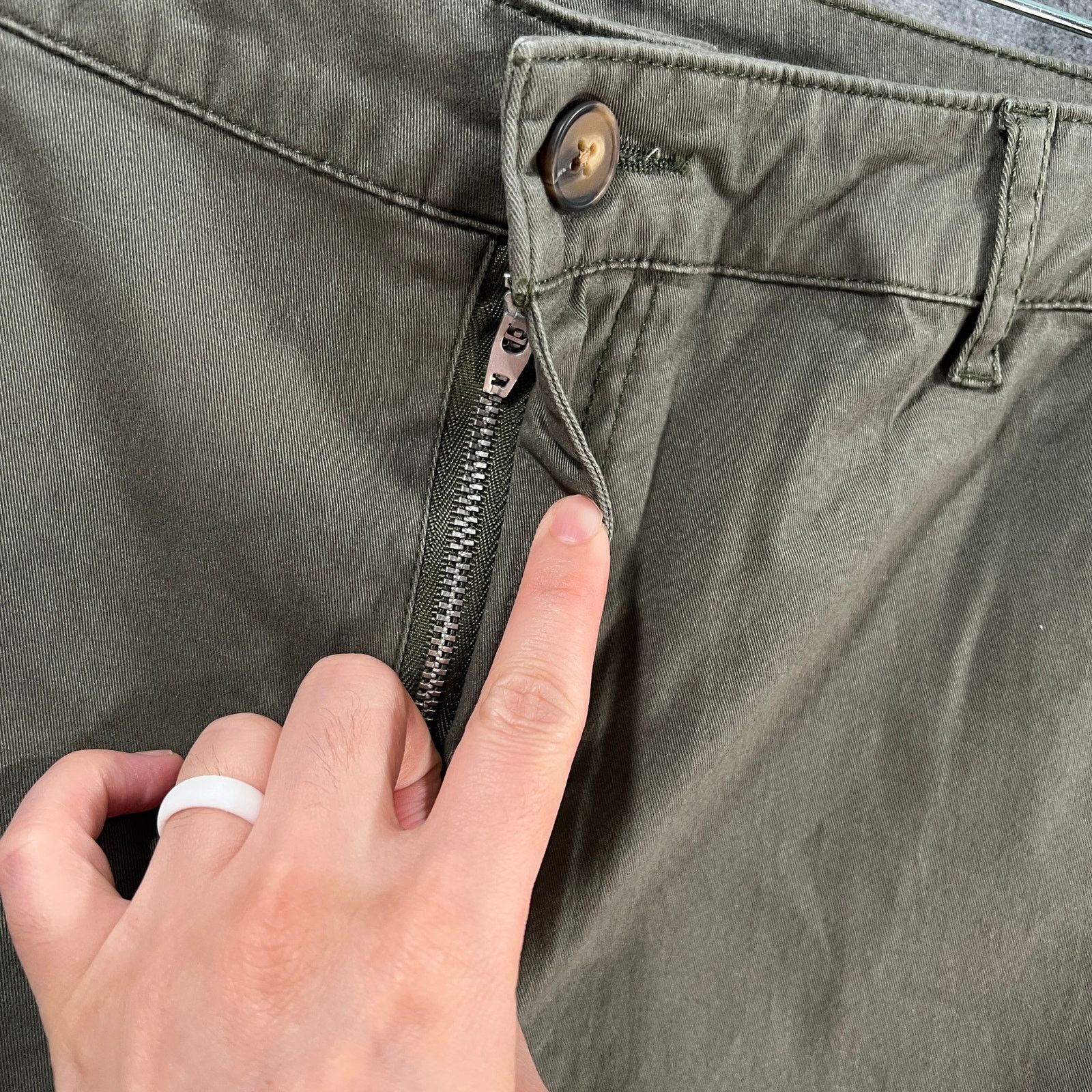 Other Denim & Co. EasyWear Twill Wide Les Crop with Frey Hem Dar Size 38" / US 16 / IT 52 - 10 Thumbnail