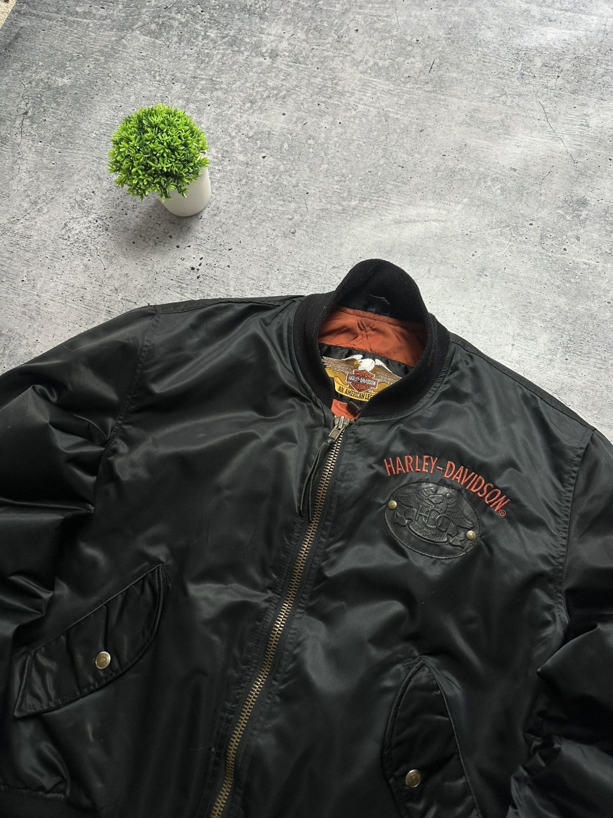 Harley Davidson Vintage Harley Davidson Motorcycle OWNERS HOG Satin Jacket! Size US L / EU 52-54 / 3 - 4 Thumbnail