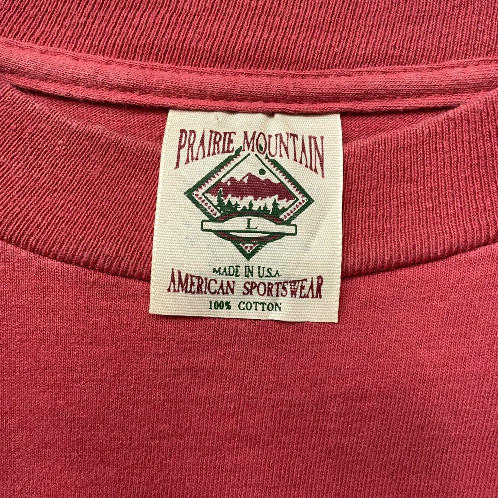 Vintage VINTAGE Mountain prairie T-Shirt Mens L Red Stitch USA Single Stitch Cotton Graphic Tee Size US L / EU 52-54 / 3 - 4 Thumbnail