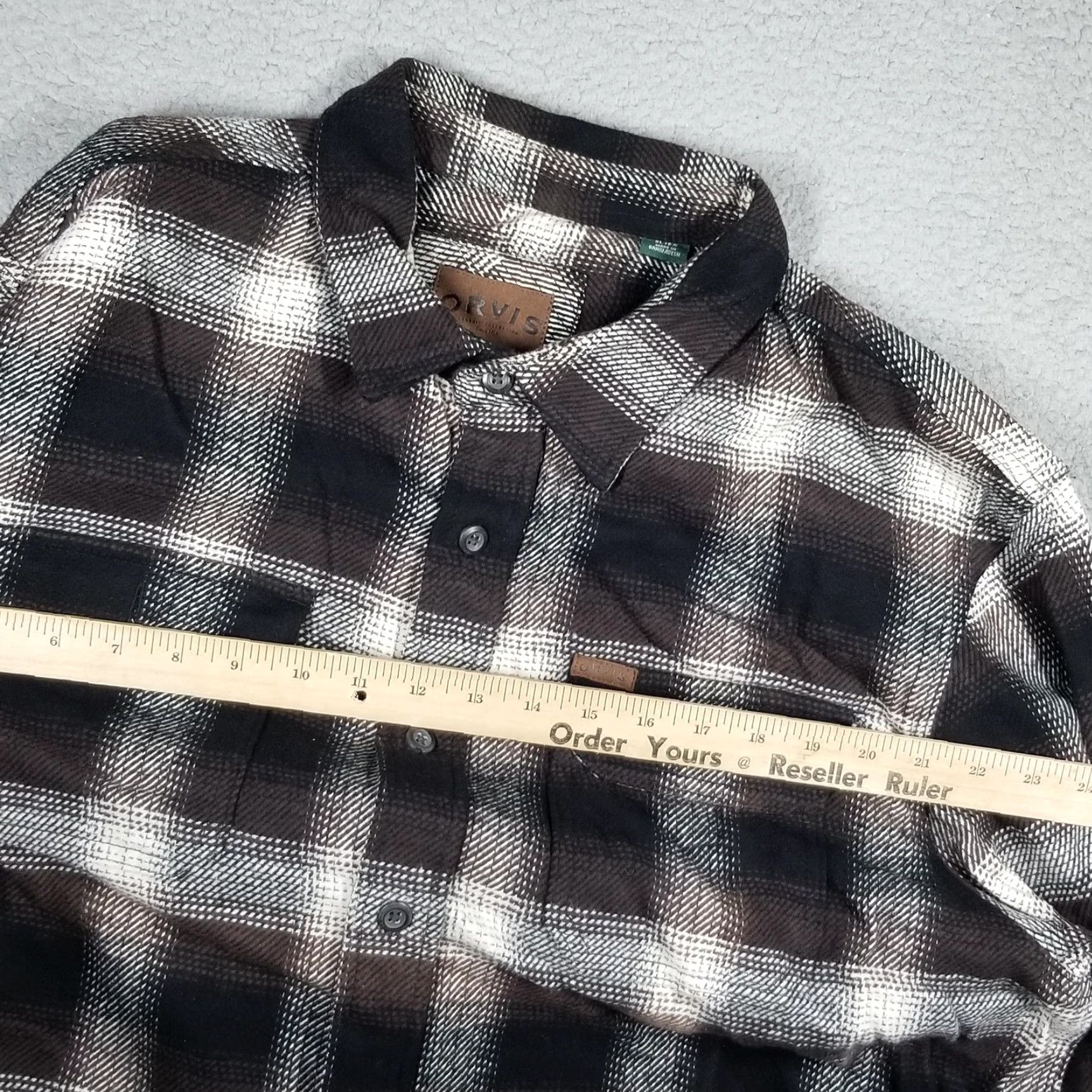 Orvis VINTAGE Orvis Shirt Flannel Mens XL Brown Black Plaid Long Sleeve Ozarks Collection Size US XL / EU 56 / 4 - 7 Thumbnail