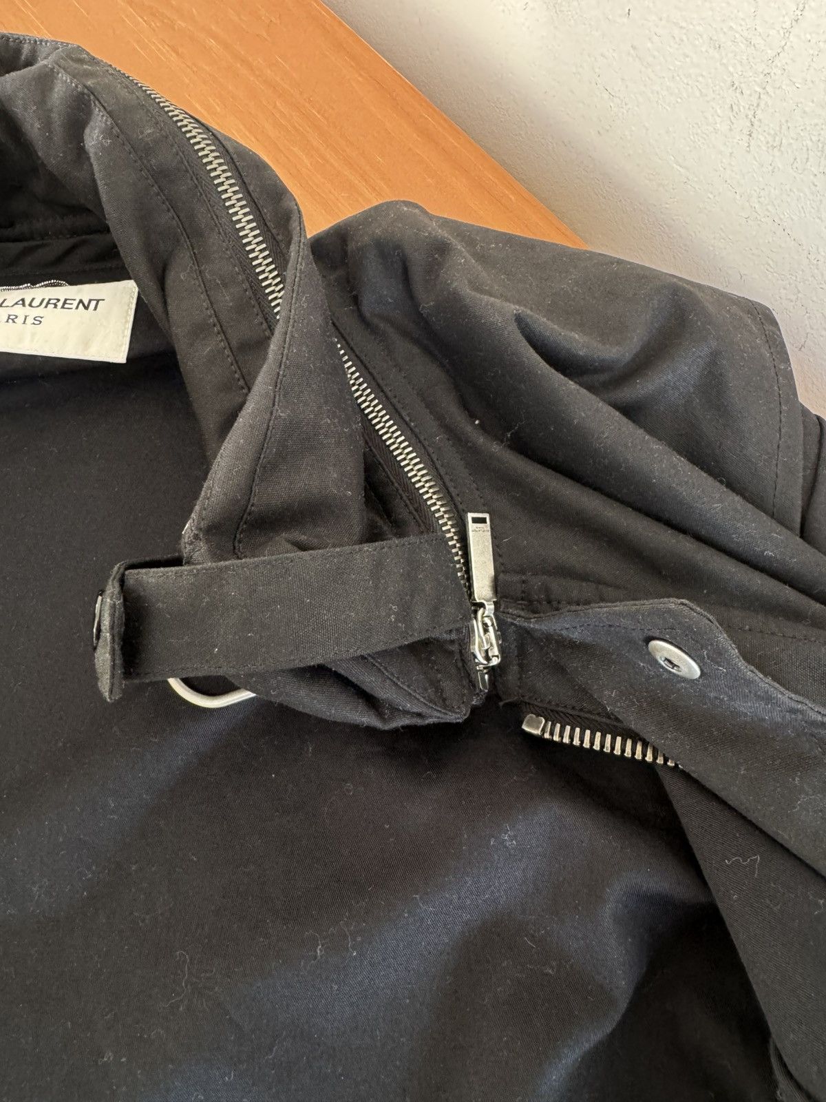 Saint Laurent Paris Saint Laurent Paris Parka Military Black Waxed Cotton Coat Size US M / EU 48-50 / 2 - 8 Thumbnail