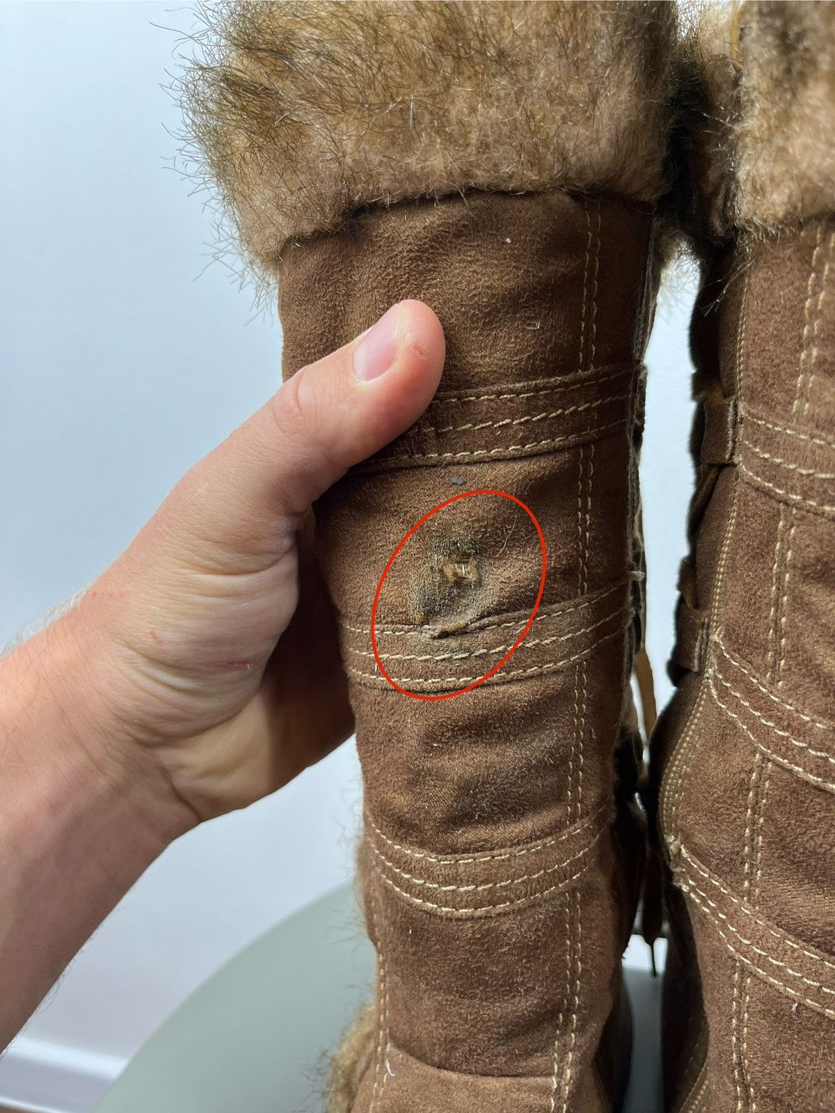 Other Brown Suede Faux Fur Winter Boots Size 39 Size US 8.5 / IT 38.5 - 3 Thumbnail