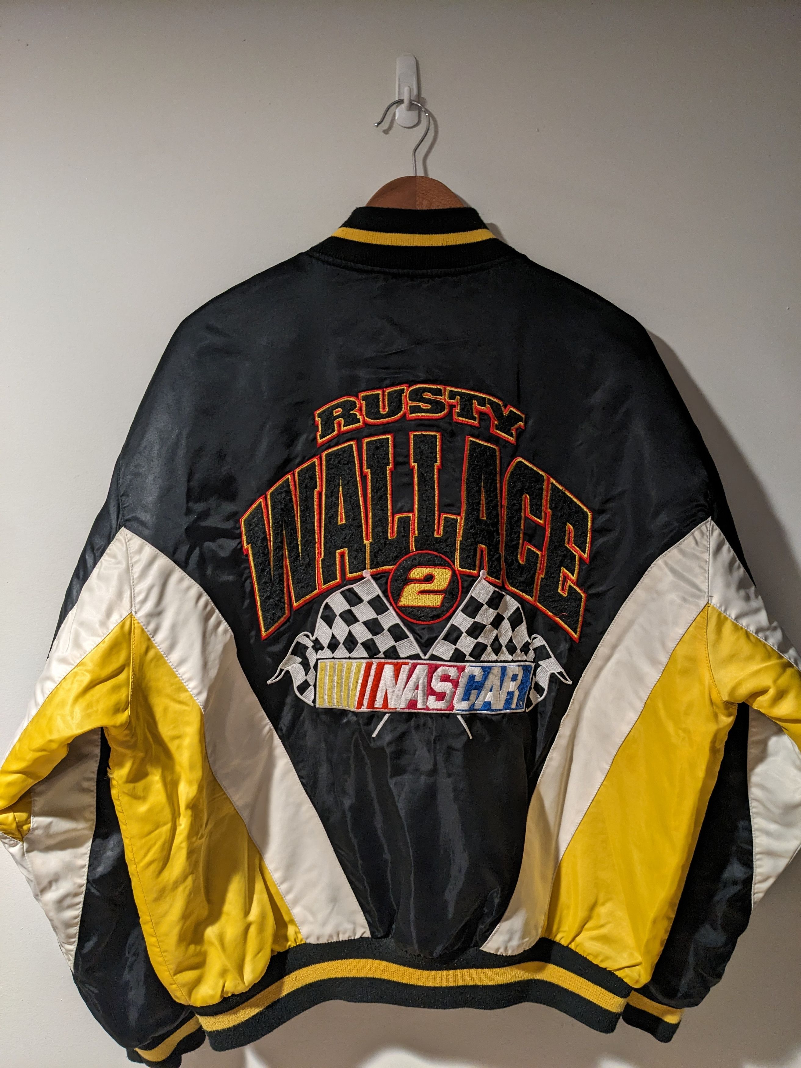 NASCAR × Vintage Vintage 90s Rusty Wallace Nascar Speedway Black Large Jacket Size US L / EU 52-54 / 3 - 1 Thumbnail