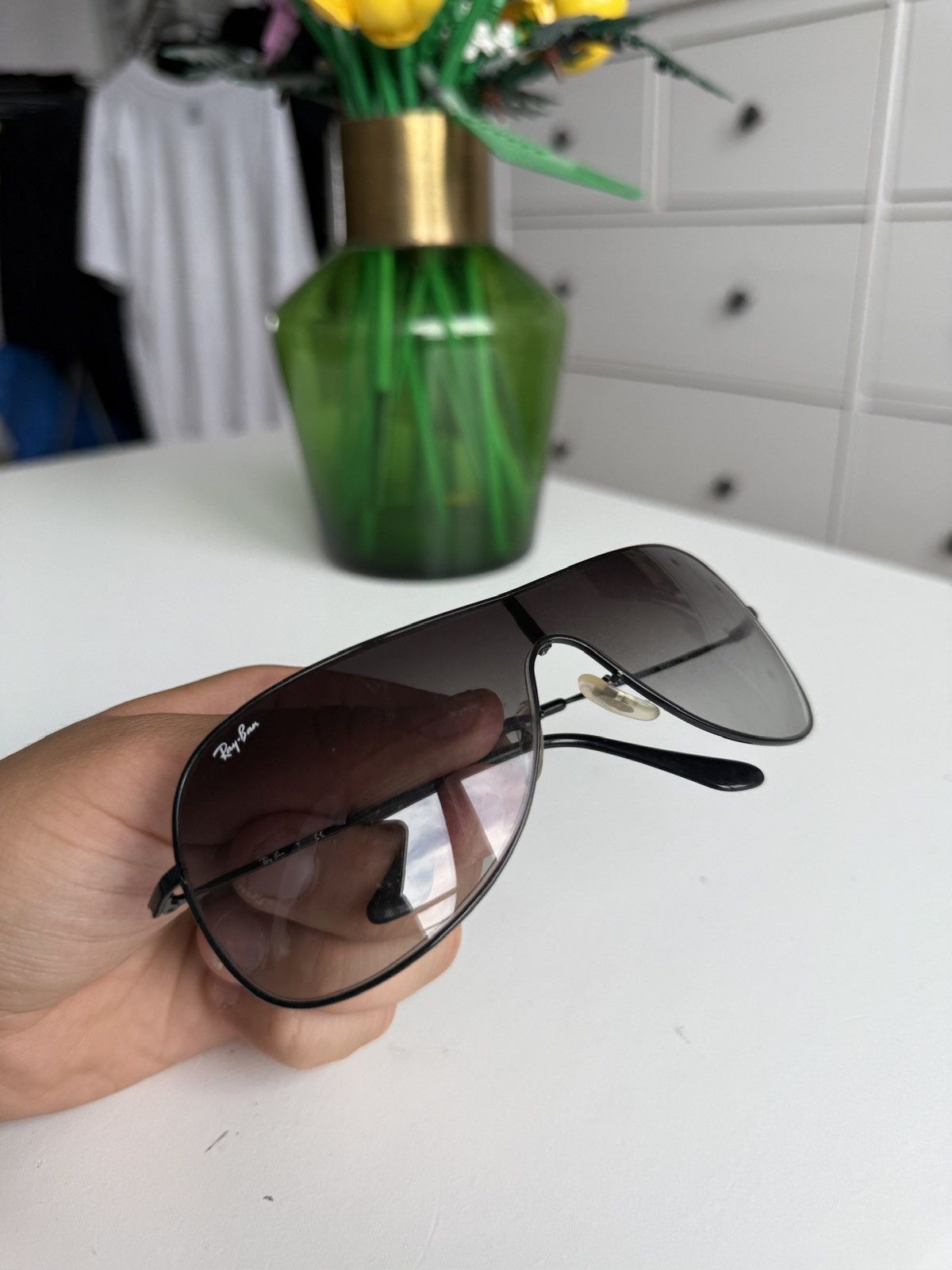 Designer Vintage y2k RayBan shield sunglasses avantgarde
