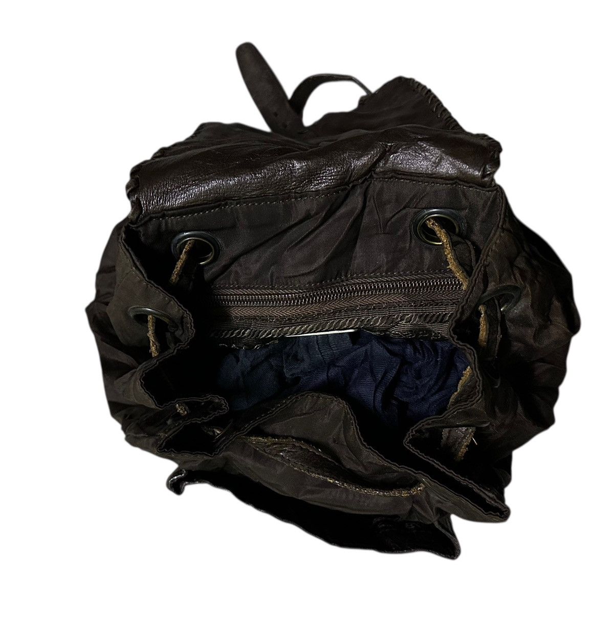 Prada Vintage Prada drawstring backpack nylon leather Size ONE SIZE - 8 Thumbnail