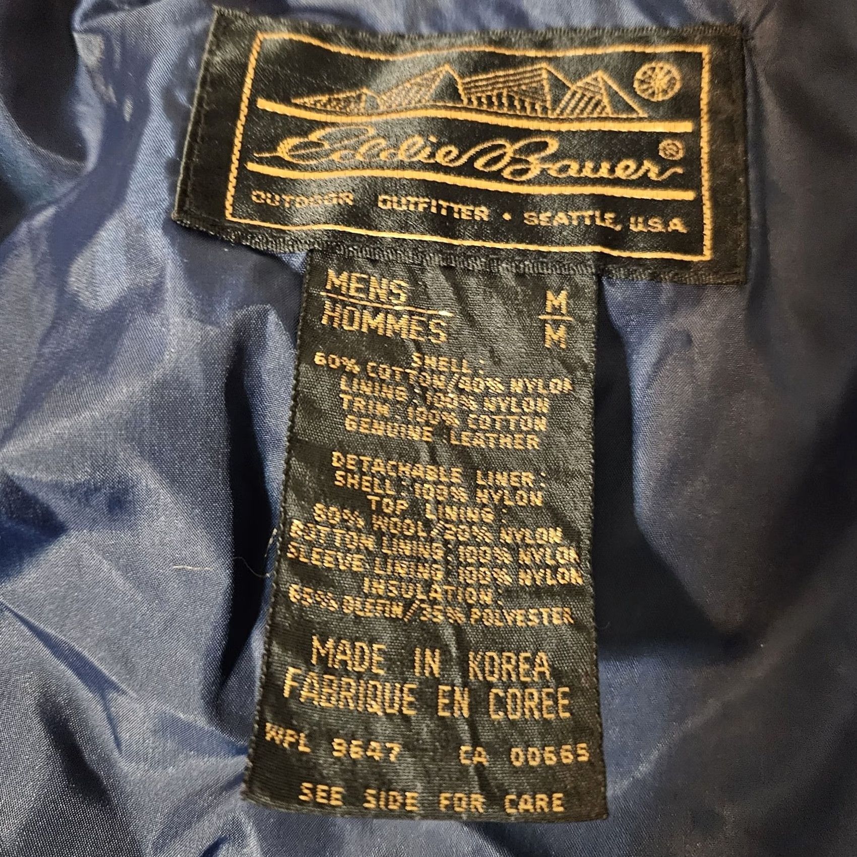 Eddie Bauer VINTAGE Eddie Bauer Field Jacket Mens Green 90s Leather Collar Cotton Liner Pockets Long M Size US M / EU 48-50 / 2 - 7 Thumbnail