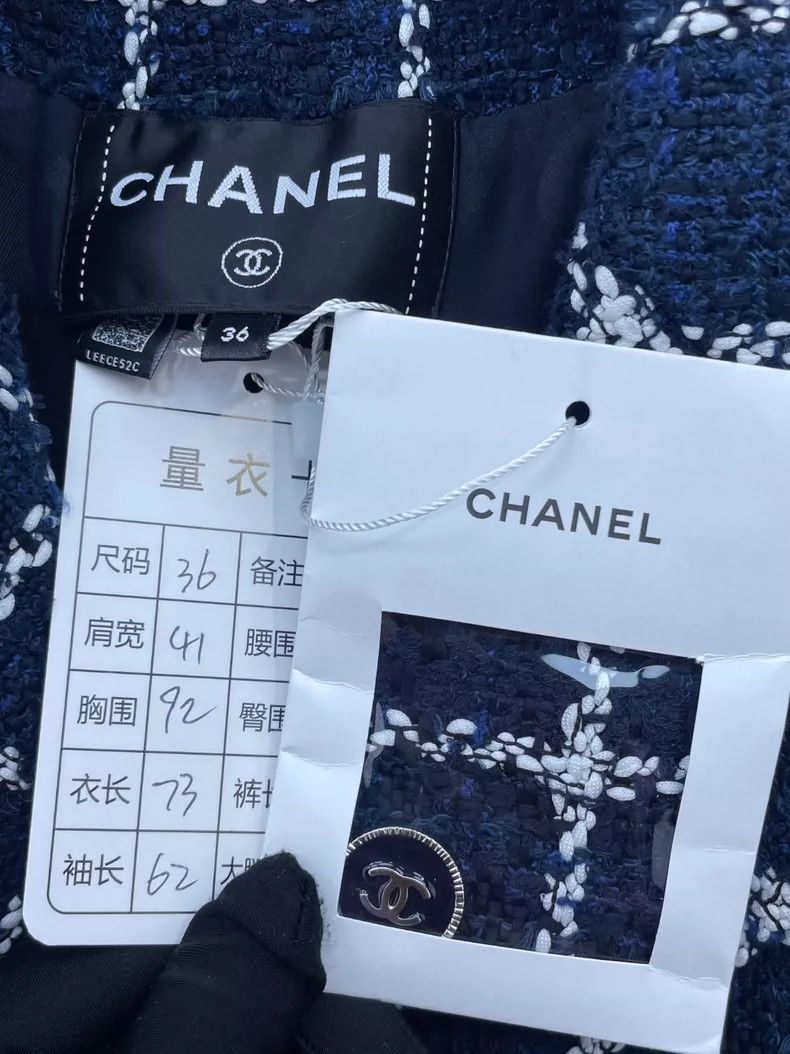 Chanel Chanel 24P blue and white plaid suit collar jacket Size XS / US 0-2 / IT 36-38 - 5 Thumbnail