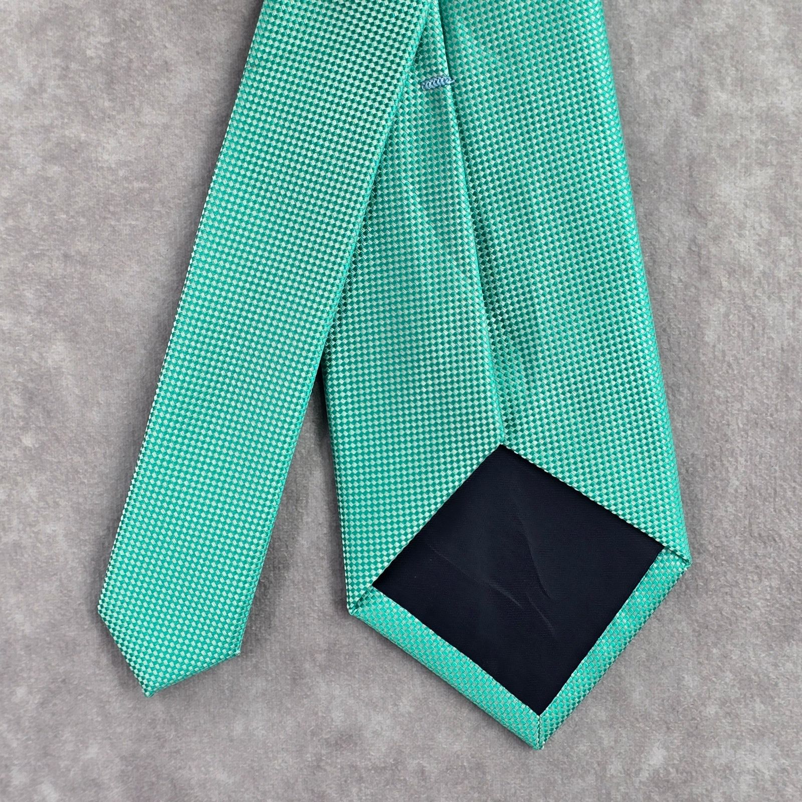 Countess Mara Countess Mara Green Silver Checker Stripe Neck Tie Size 28 - 6 Thumbnail
