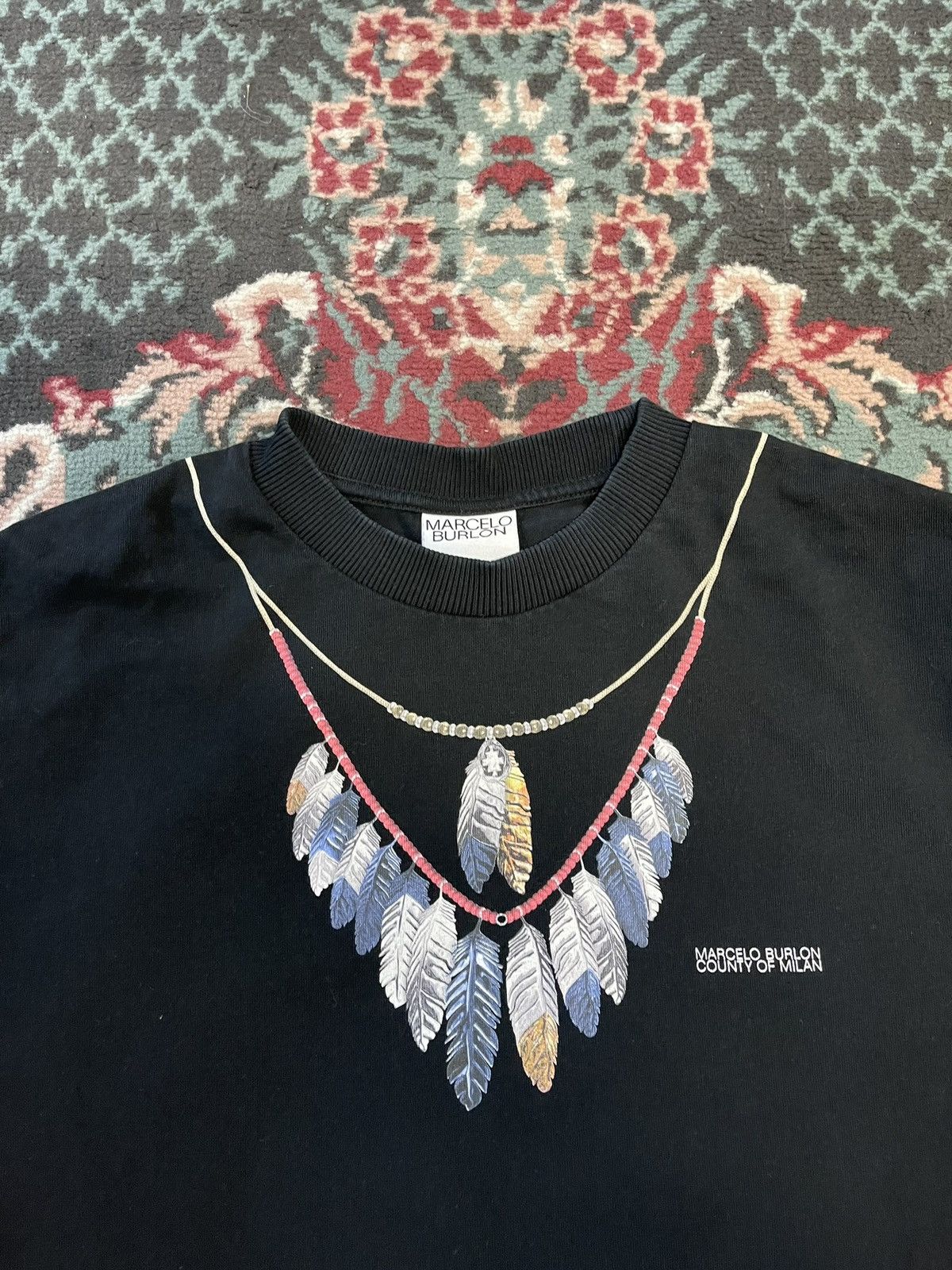 Marcelo Burlon Marcelo Burlon County Of Milan Oversized Feather Tee Size US L / EU 52-54 / 3 - 3 Thumbnail