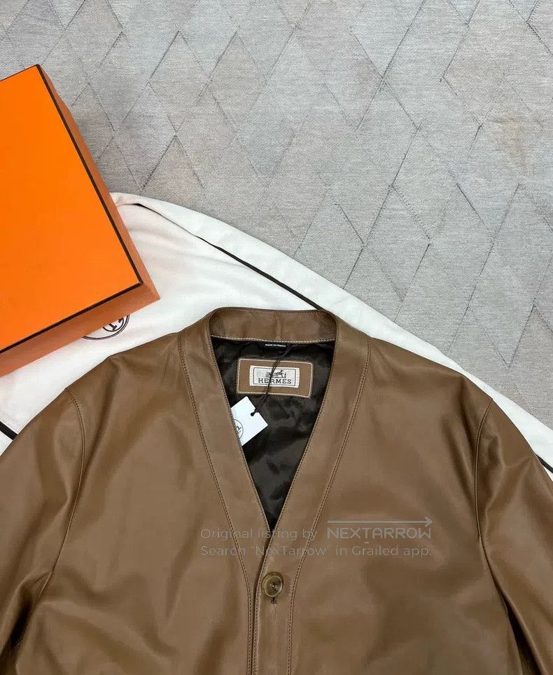 Hermes Hermes Knight Leather Jacket, Lamb Fur Size US M / EU 48-50 / 2 - 2 Thumbnail