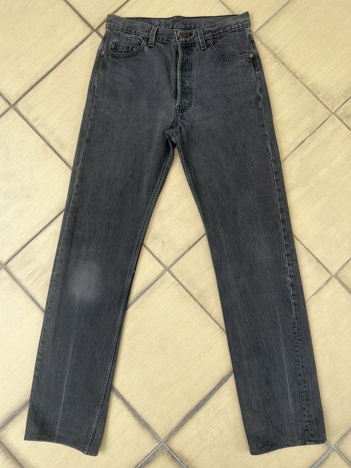 Levi's Vintage 80s Levi’s 501 Distressed Fade Black Denim Jeans Size US 30 / EU 46 - 1 Thumbnail