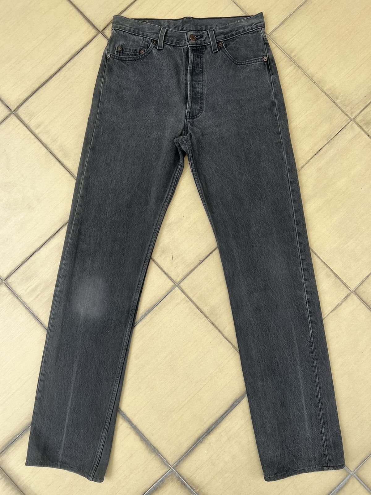 image of Levis x Vintage 80's Levi’S 501 Distressed Fade Black Denim Jeans in Faded Black, Men's (Size 30)