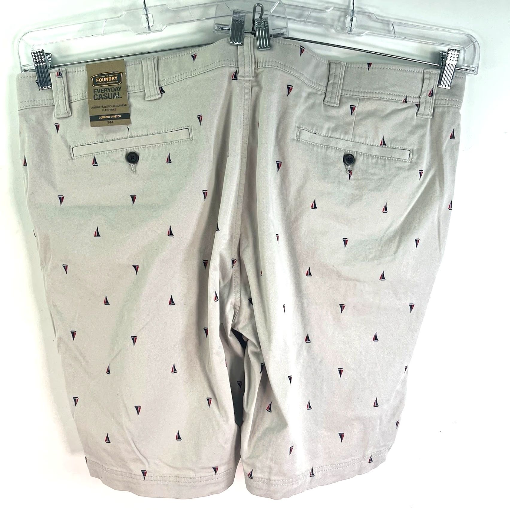 Vintage VINTAGE Foundry Mens Shorts Casual 50 Beige Canvas Graphic Sailboat Nautical 9in Inseam Size US 34 / EU 50 - 5 Thumbnail