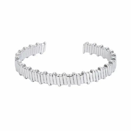 Jewelry 123Broken Silver Cuff – Wide Cold Wind Bracelet, Unisex Size ONE SIZE - 6 Thumbnail