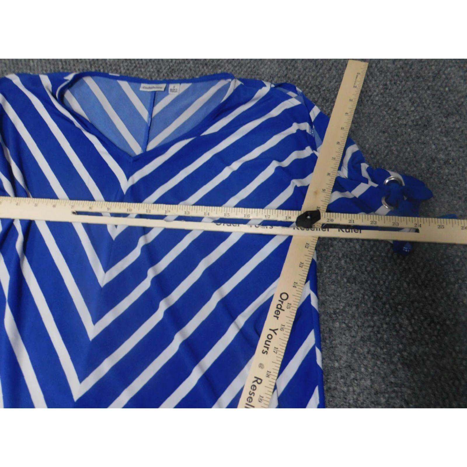 Croft & Barrow Croft & Barrow Womens Blouse S Blue Striped Crew Neck Pullover Short Sleeve Casual Regular Polyester Rayon Top Shirt Size S / US 4 / IT 40 - 5 Thumbnail