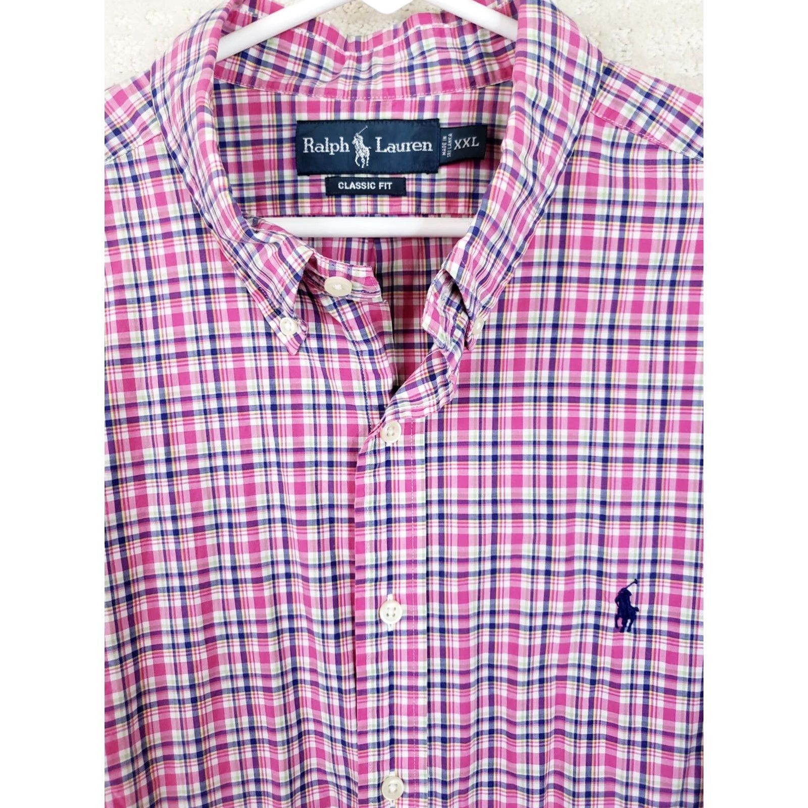 Ralph Lauren Ralph Lauren Shirt Mens XXL Pink Plaid Classic Fit Button-Up Long Sleeve Size US XXL / EU 58 / 5 - 3 Thumbnail