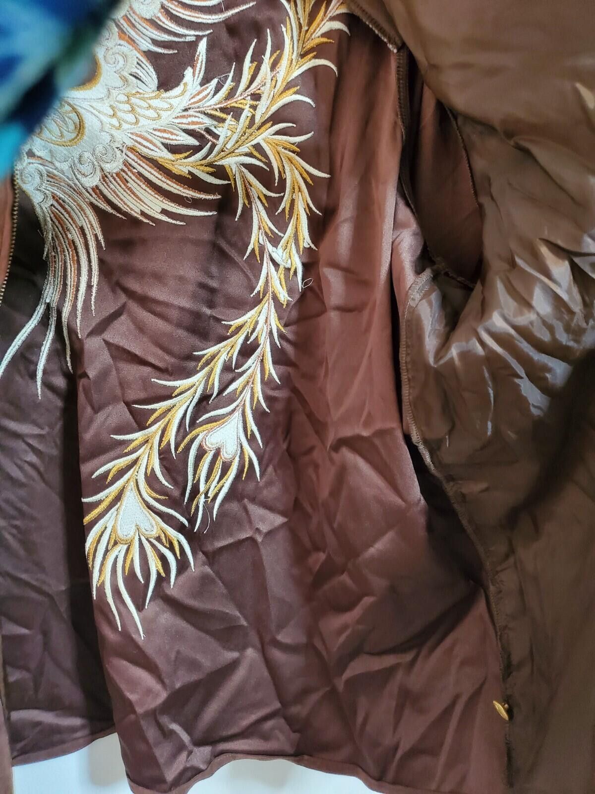 Other Bob Mackie Wearable Art Embroidered Phoenix Brown Jacket 1X Size XL / US 12-14 / IT 48-50 - 7 Thumbnail