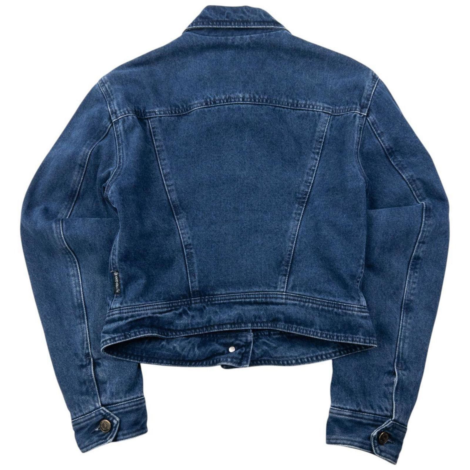 Other Vintage 90s Armani Jeans Fleece Lined Denim Jacket Womens M Size M / US 6-8 / IT 42-44 - 2 Thumbnail