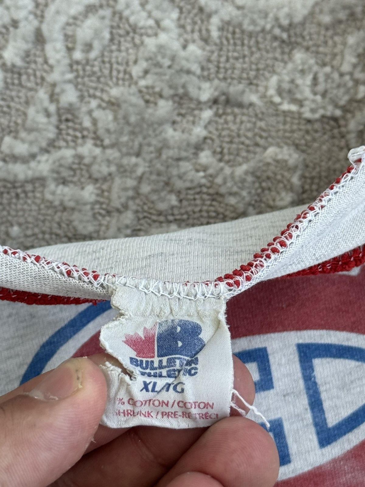 NHL 1992 Montreal Canadiens NHL Long Sleeve Bulletin Athletic Size US XL / EU 56 / 4 - 6 Thumbnail