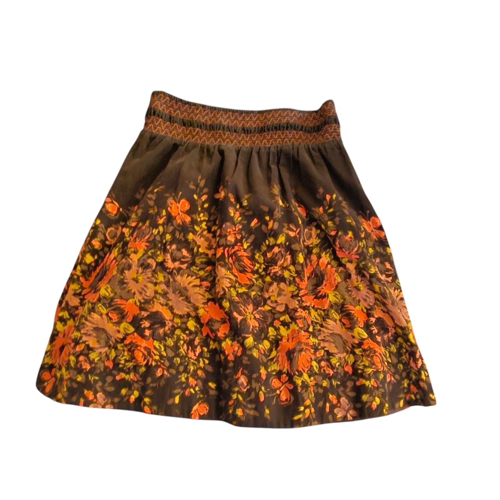 Free People Free People Boho Floral Print Skirt Sz SM Size 28" / US 6 / IT 42 - 2 Thumbnail