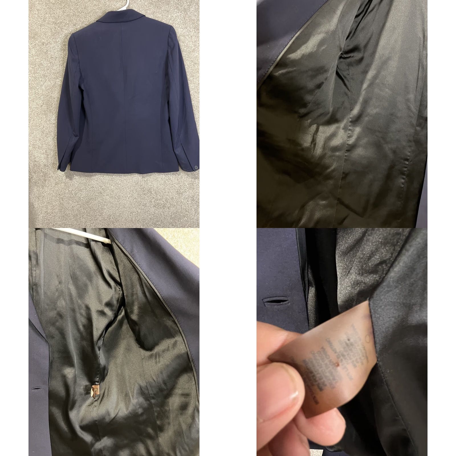 Elie Tahari Navy Blue Blazer Jacket Wool Blend One Button Size 8 Size M / US 6-8 / IT 42-44 - 8 Thumbnail