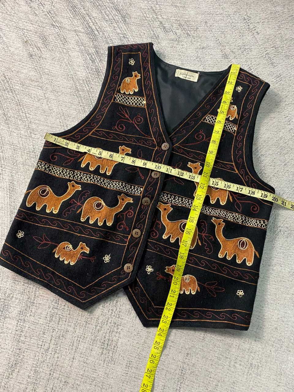 Japanese Brand × Vintage Epeteme Art Embroidered Camel Vest Nice Design Size M / US 6-8 / IT 42-44 - 9 Thumbnail