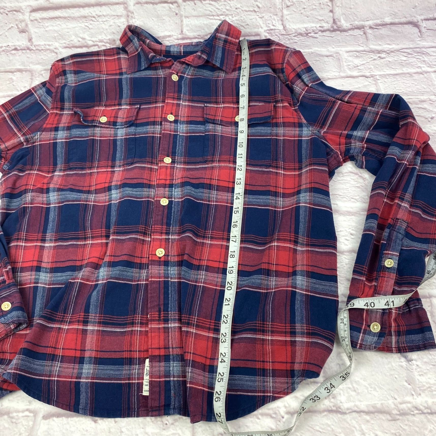 Lucky Brand VINTAGE Lucky Brand Mens Flannel Button Up Shirt XL Saturday Plaid Casual Stretch 44 in Chest Size US XL / EU 56 / 4 - 6 Thumbnail