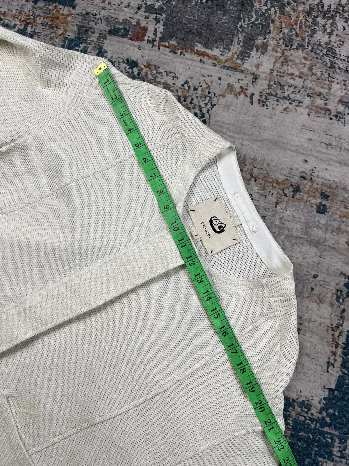 Comme Ca Ism Japanese Onigiri Cream Collarless Knitted Jackets Size ONE SIZE - 10 Thumbnail