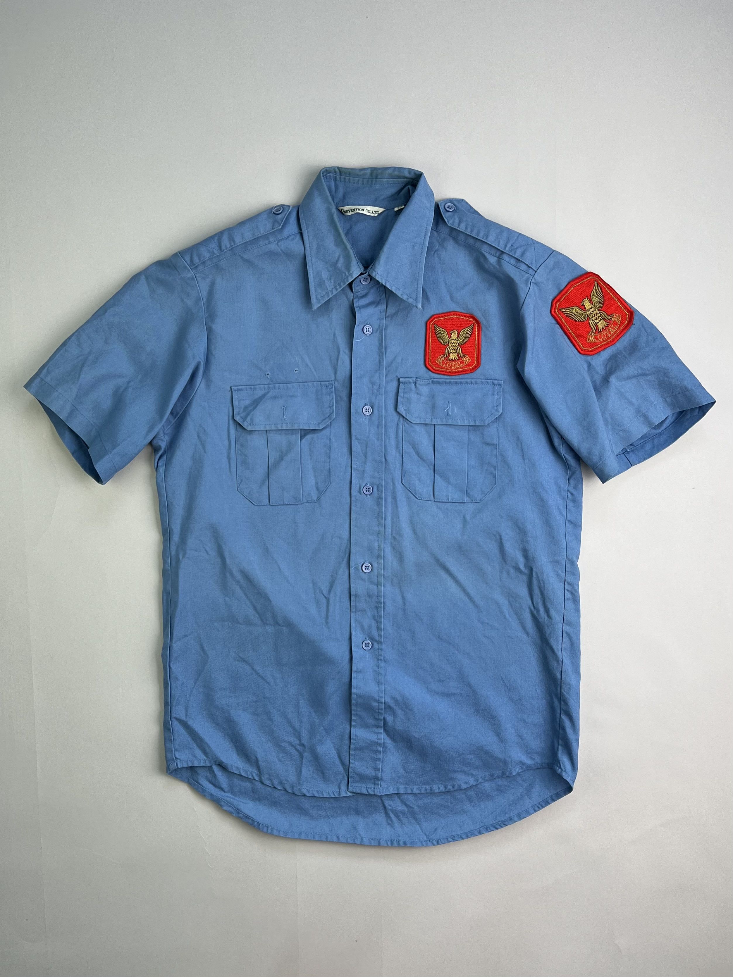 Vintage Vintage Work Shirt Blue Short Sleeves Medium Size US M / EU 48-50 / 2 - 1 Thumbnail