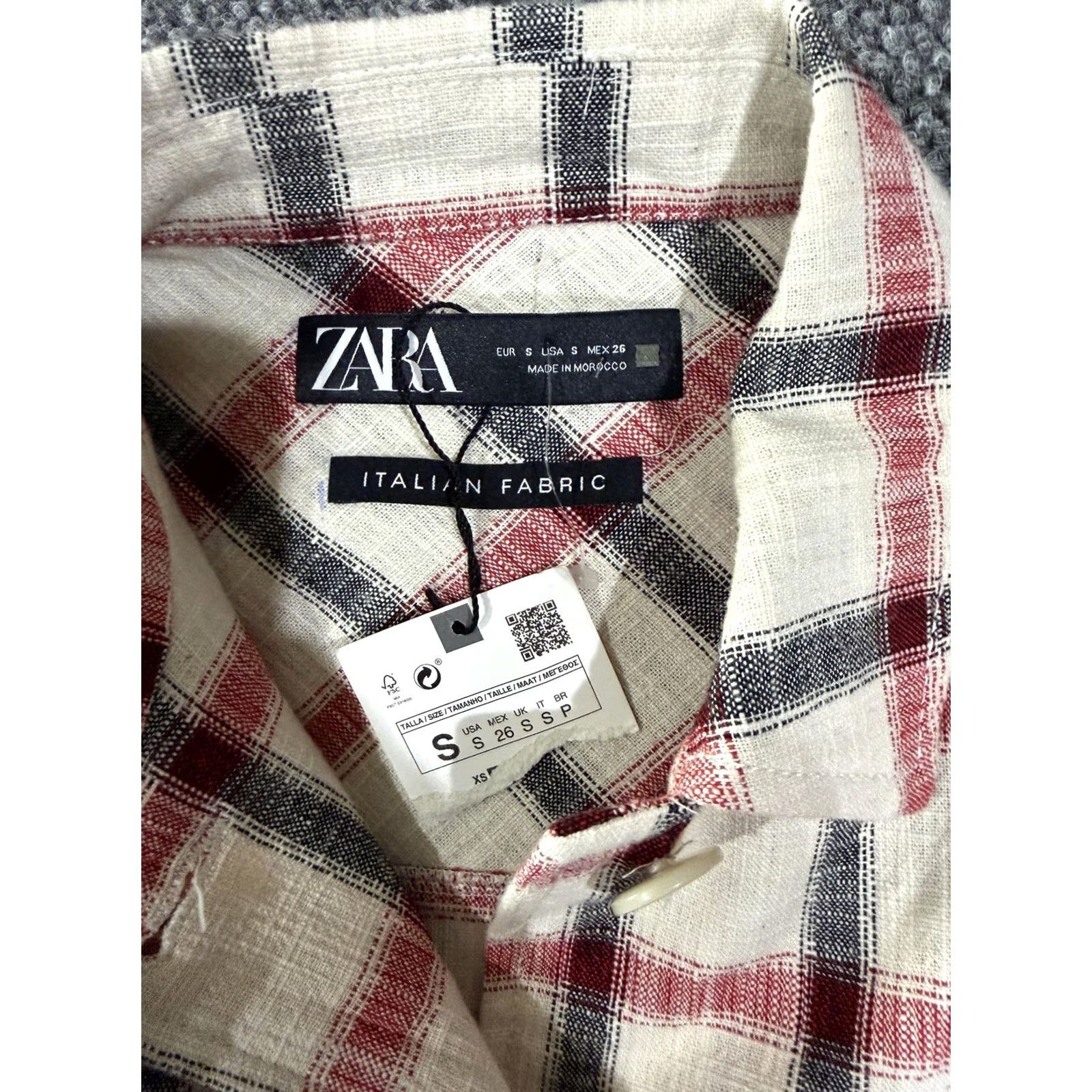 Zara ZARA Jacket Womens S White Plaid Flannel Button Front Shacket, Lightweight Cotton-Blend, Relaxed Fit, Casual, Fall Spring Size S / US 4 / IT 40 - 5 Thumbnail