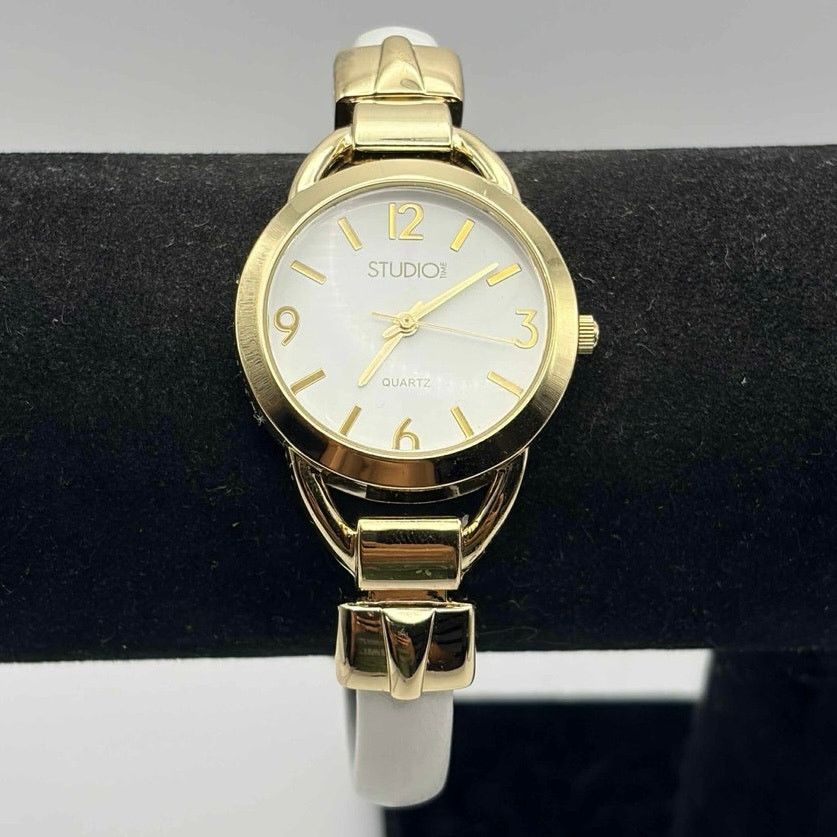 Other Gold & White Studio Time Cuff Watch Size ONE SIZE - 1 Thumbnail